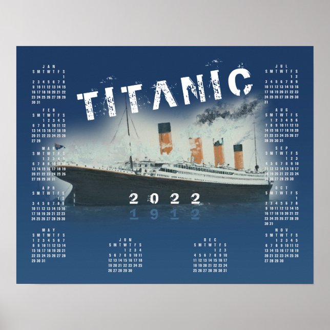 2022 RMS Titanic Blue Calendar Poster (Vorne)