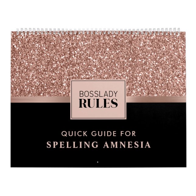 2022 Rose Gold Glitzer Black Spelling Amnesia Kalender (Titelbild)