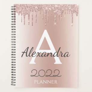 2022 Rose Gold - Rose Pâle Pailleté Monogramme Fém