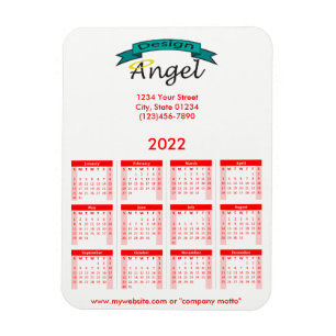 2022 Roter Kalender mit Ihrem Logo Magnet
