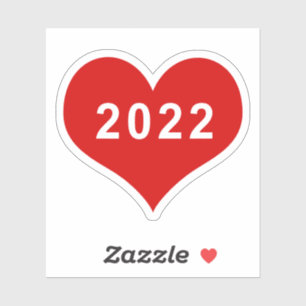 2022 rotes Herz Vinyl-Aufkleber Aufkleber