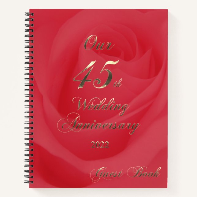 2022 Saphire Wedding 45 th Anniversary Gästebuch N Notizbuch (Vorderseite)