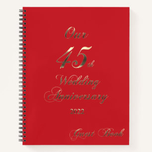2022 Saphire Wedding 45 th Anniversary Gästebuch Notizbuch