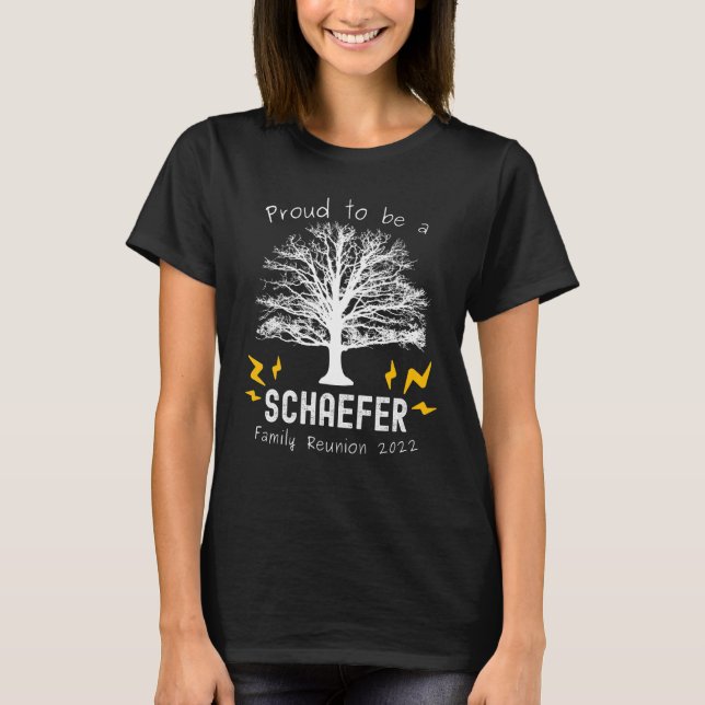 2022 Schaefer Family Reunion Tree Summer Party Las T-Shirt (Vorderseite)