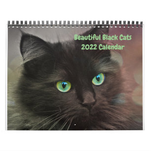 2022 Schöne schwarze Katzen 12-monatiger Wall-Kale Kalender