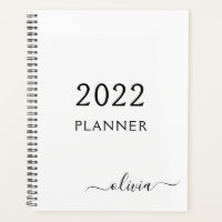2022 Schwarz-weißer Name der Girly Script Monogram
