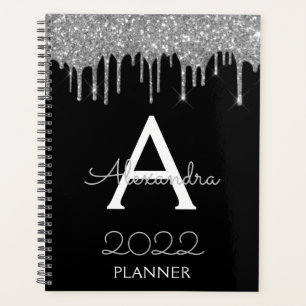 2022 Silver Black Glitzer Monogram Modern Planer