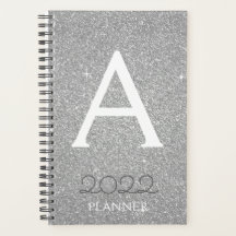 2022 Silver Glitzer Sparkle Monogram