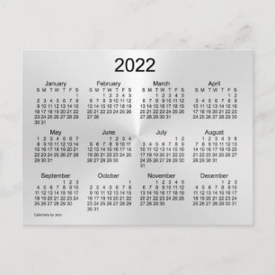 2022 Silver Shimmer Mini-Kalender von Janz Postkarte