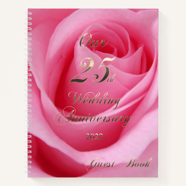 2022 Silver Wedding 25 Jahre Gästebuch Notizbuch (Vorderseite)