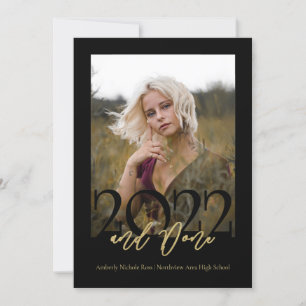 2022 und Abschluss mit Foto Black Einladung