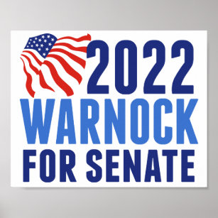 2022 Warnock für die Wahl in Georgien im US-Senat Poster