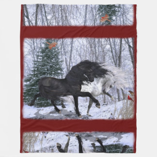2022 Weihnachtspferde - Farbe ändern bkgrd Fleecedecke