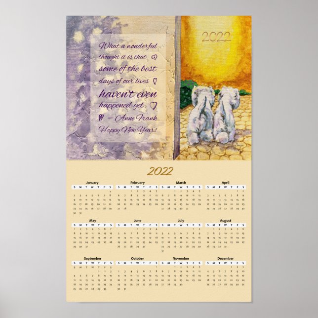 2022 Westie Yearly Calendar Poster (Vorne)