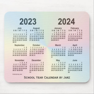 2023-2024 Rainbow Cloud School Calendar von Janz Mousepad