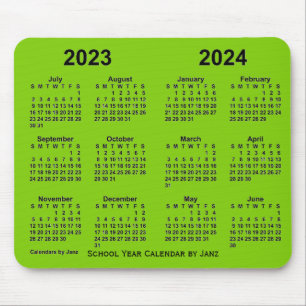 2023-2024 Schuljahr Gelbgrüner Kalender von Janz Mousepad