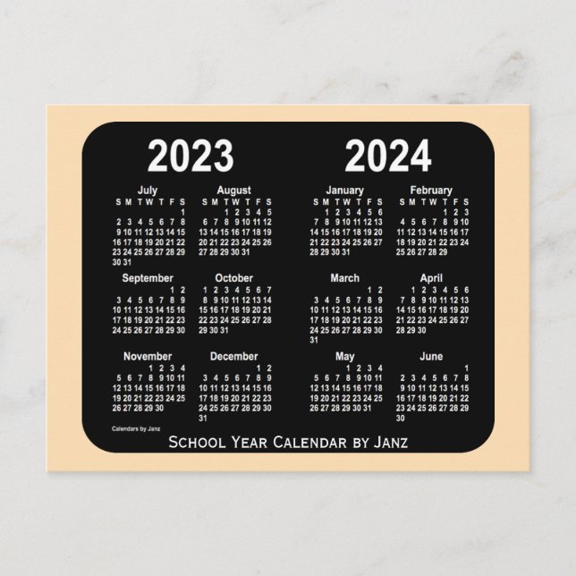 2023-2024 Wheat Neon Mini School Calendar by Janz Postkarte (Vorderseite)