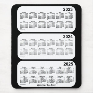 2023-2025 3-jähriger Schwarzweiss-Kalender durch Mousepad