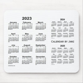 2023-2025 Weißer Dreijahreskalender von Janz Mousepad