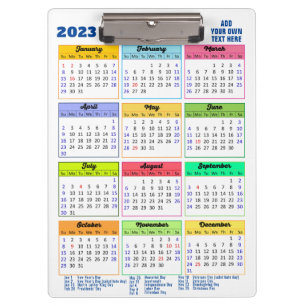 2023-2026 Kalender mit öffentlichen Feiertagen Mod Klemmbrett