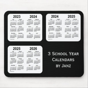 2023-2026 schwarze Neonschuljahr-Kalender durch Mousepad