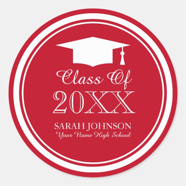 2023 Abschluss-Aufkleber | Siegel für Hochschulabs Runder Aufkleber (Vorderseite)
