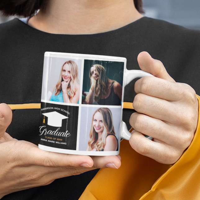 2023 Abschluss Chic Senior Portrait Foto Collage Kaffeetasse (Von Creator hochgeladen)