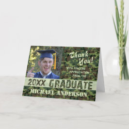 2023 Abschluss Vielen Dank Camouflage Foto Card Dankeskarte