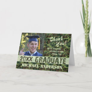 2023 Abschluss Vielen Dank Camouflage Foto Card Dankeskarte
