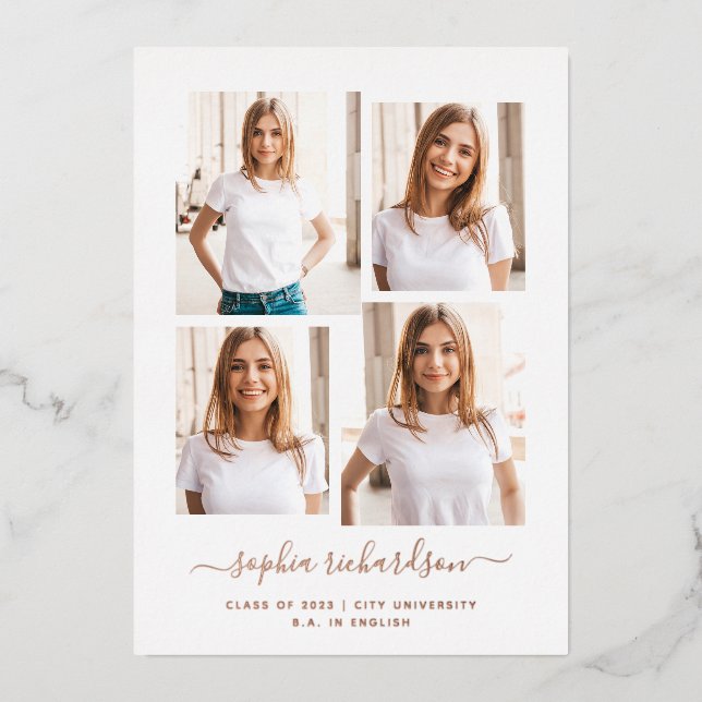 2023 Absolvent | Modernes mehrschichtiges Layout Folieneinladung (Vorderseite)