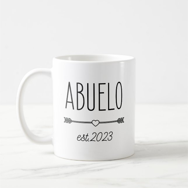 2023 Abuelo Pregnancy Ankündigung Spanischer Opa Kaffeetasse (Links)