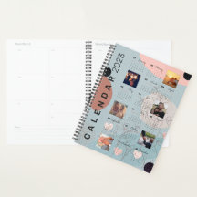 2023 Baby Blue Calendar Journal , 6 benutzerdefini