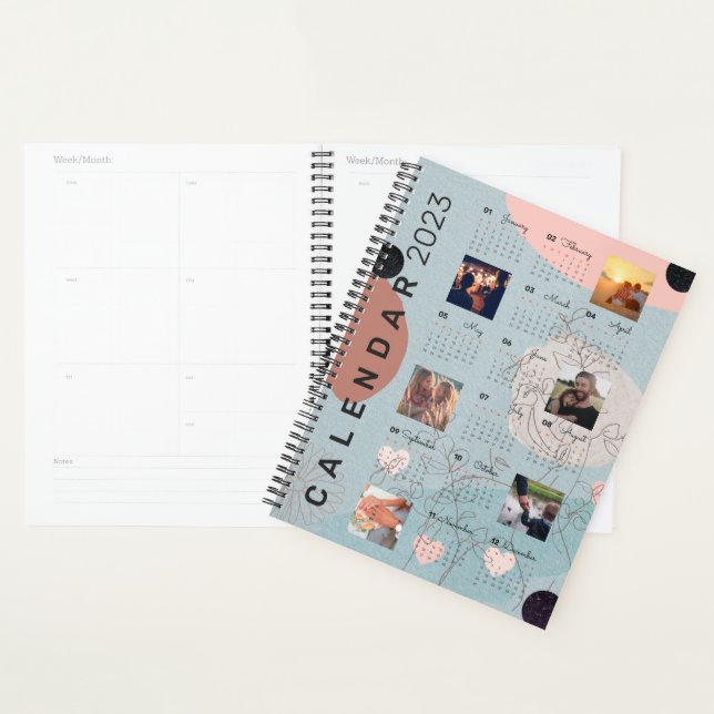 2023 Baby Blue Calendar Journal , 6 benutzerdefini Planer (Anzeige)