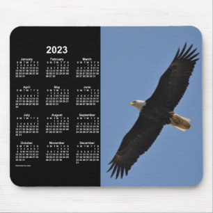 2023 Bald Eagle Neon Calendar von Janz Mouse Pad Mousepad