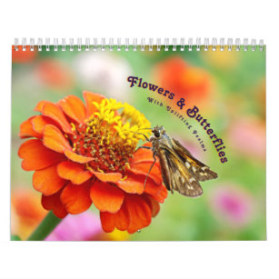 2023 Blume und Schmetterlinge mit aufstrebenden Ps Kalender