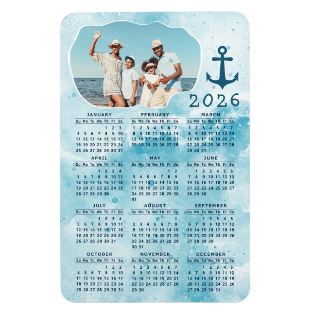 2023 Calendar Coastal Family Foto Magnet (Vertikal)