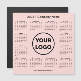 2023 Calendar Company Logo auf Coral Pink Magnet