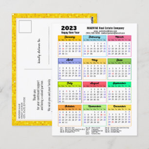 2023 Calendar Gold Glitzer Modernes Drehbuch Corpo Postkarte