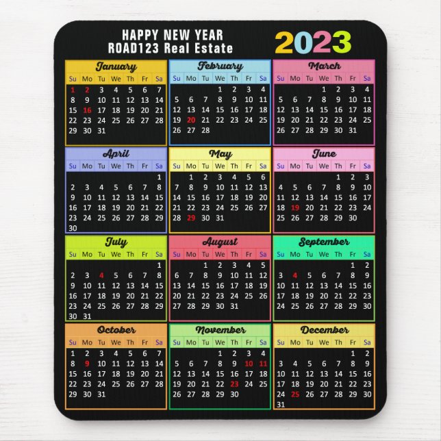 2023 Calendar Minimum Custom Business Mousepad (Vorne)