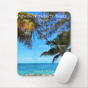 2023 Calendar Tropical Beach oder Ihr Foto & Text Mousepad