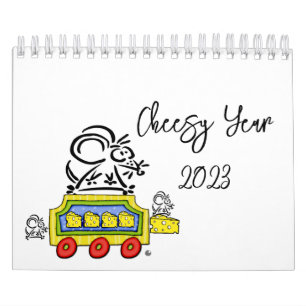 2023 Calendrier Cheesy Mouse Année Fromage