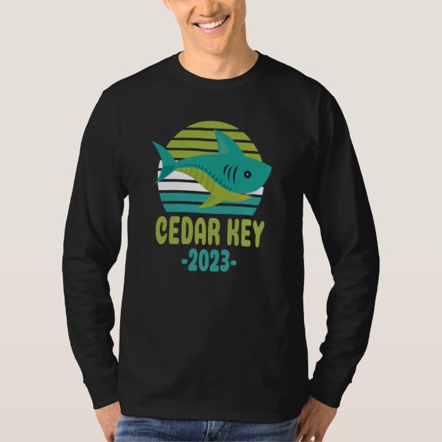 2023 Cedar Key Florida Shark T-Shirt (Vorderseite)