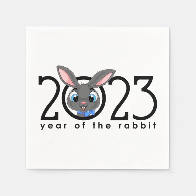 2023 Chinesischer Neujahrsfest Cartoon Rabbit Napk Serviette (Vorderseite)