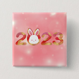 2023, Chinesisches Neujahr, Kaninchen Button