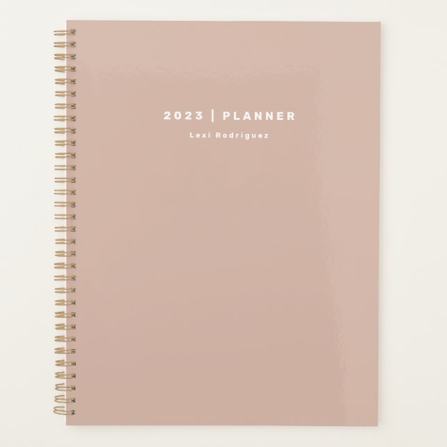2023 Dusty Pink Weekly Mois Non Daté Planificateur (Devant)
