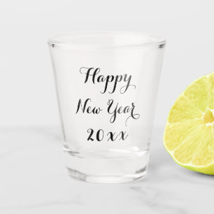 2023 Eleganter Script Happy New Year Party Whiskey Schnapsglas