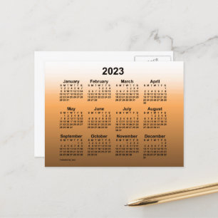 2023 Faded Gold Mini-Kalender von Janz Postcard Postkarte