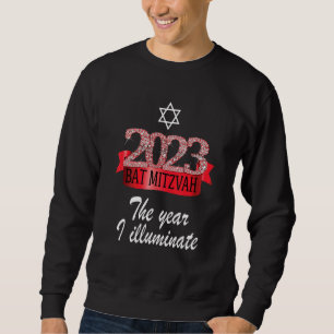 2023 Feierliches schwarzes Dekor Bat Mitzvah Zitat Sweatshirt
