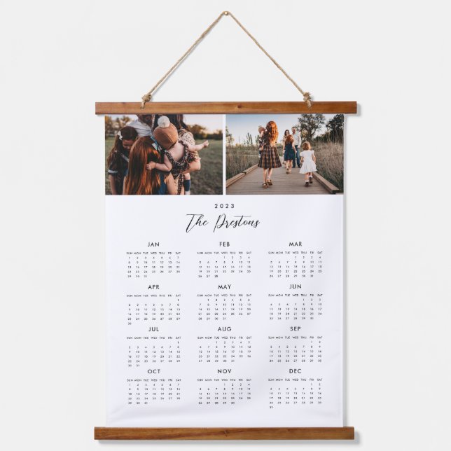 2023 Foto Kalender bearbeitbare Farbwandband Wandteppich Mit Holzrahmen (Vorderseite)