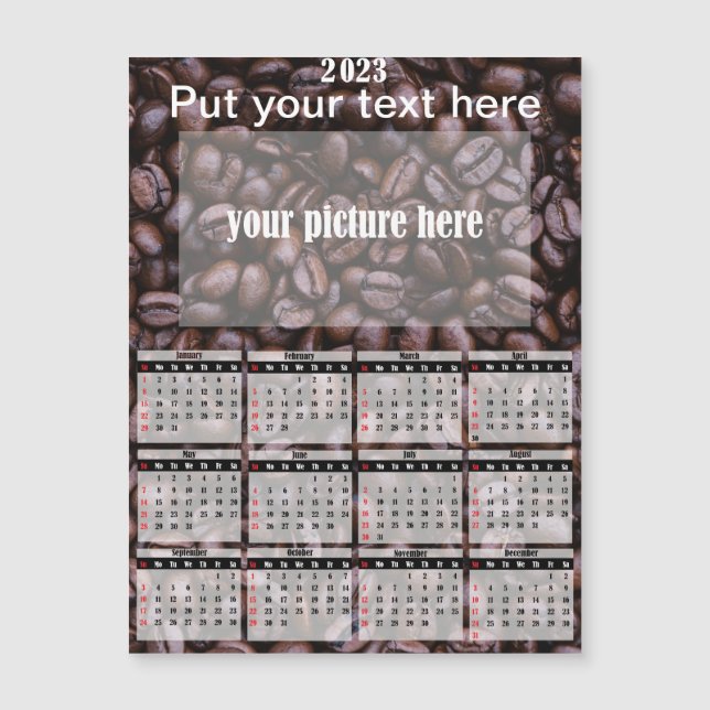 2023 Foto Personalisierter Kühlschrankmagnet Kalen Magnetkarte (Vorderseite)